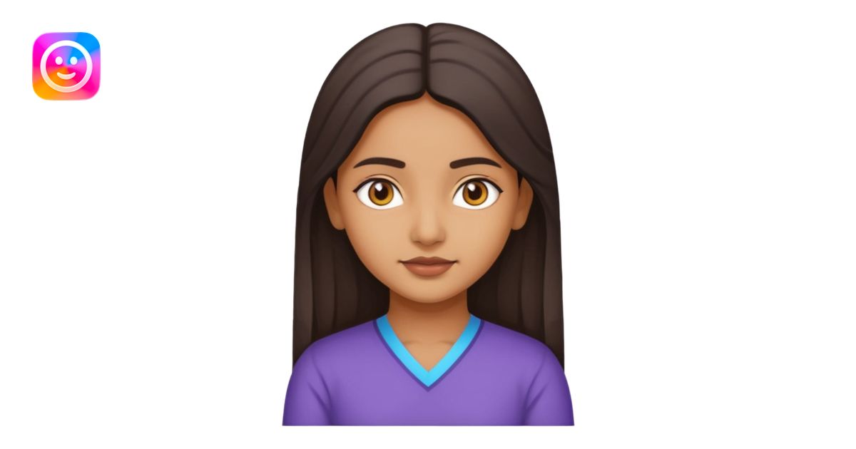 A Indian Girl in a Halfe Aster emoji | AI Emoji Generator