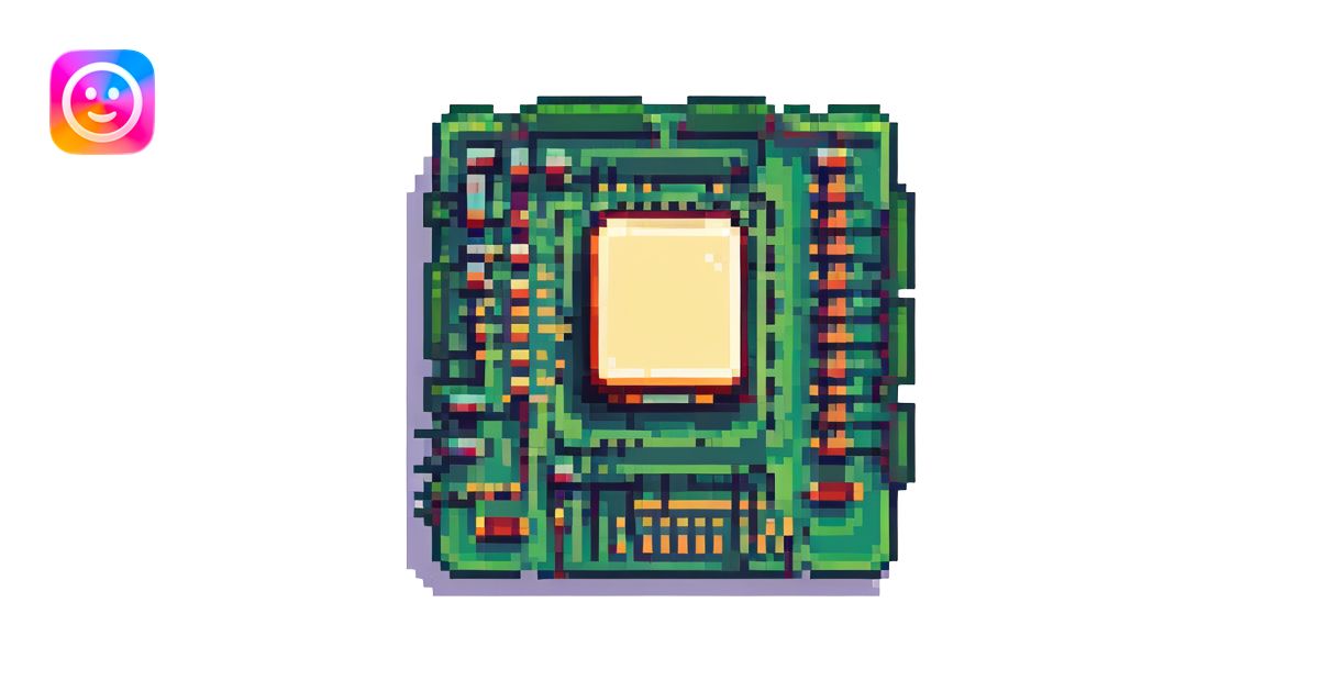 CPU processor, pixel art style, retro feel illustration | AI Emoji ...