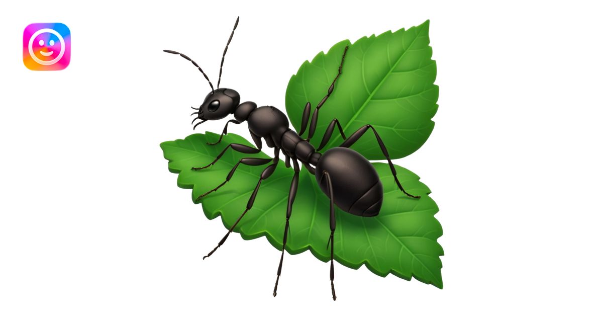 a black ant on leaf emoji | AI Emoji Generator