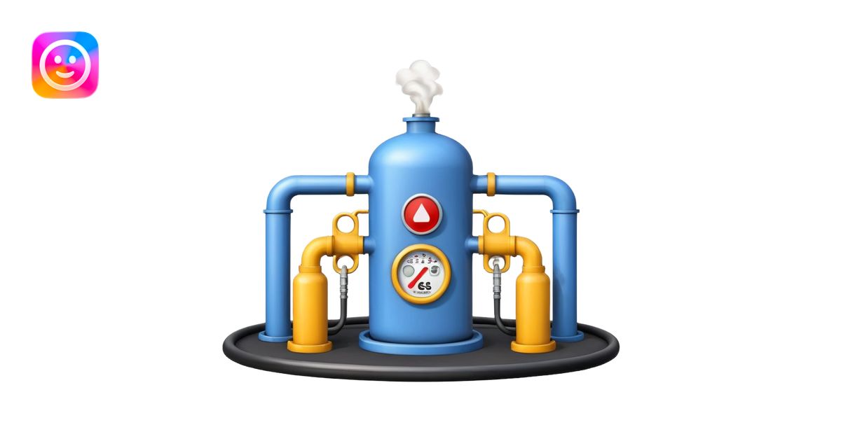 gas distribution station emoji style with a circular fenced area and ...