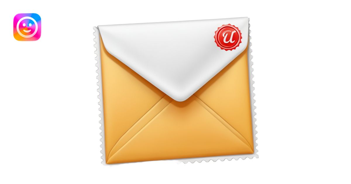 Letter with stamp on it emoji | AI Emoji Generator