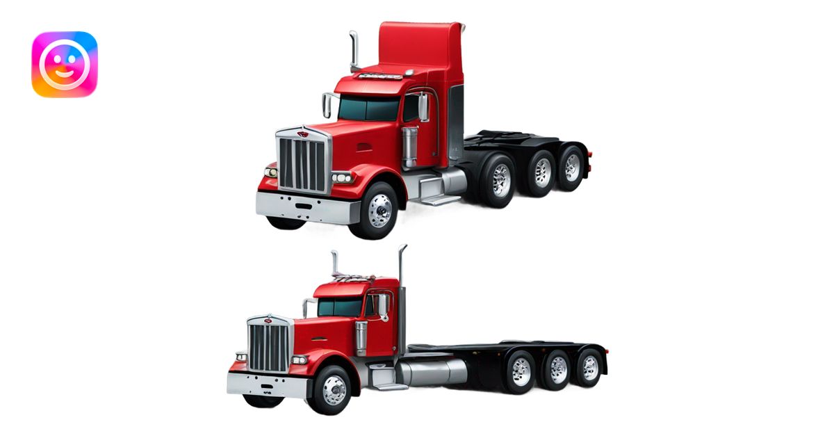 Peterbilt 389 black with red frame with flat top and slash cut exhaust ...
