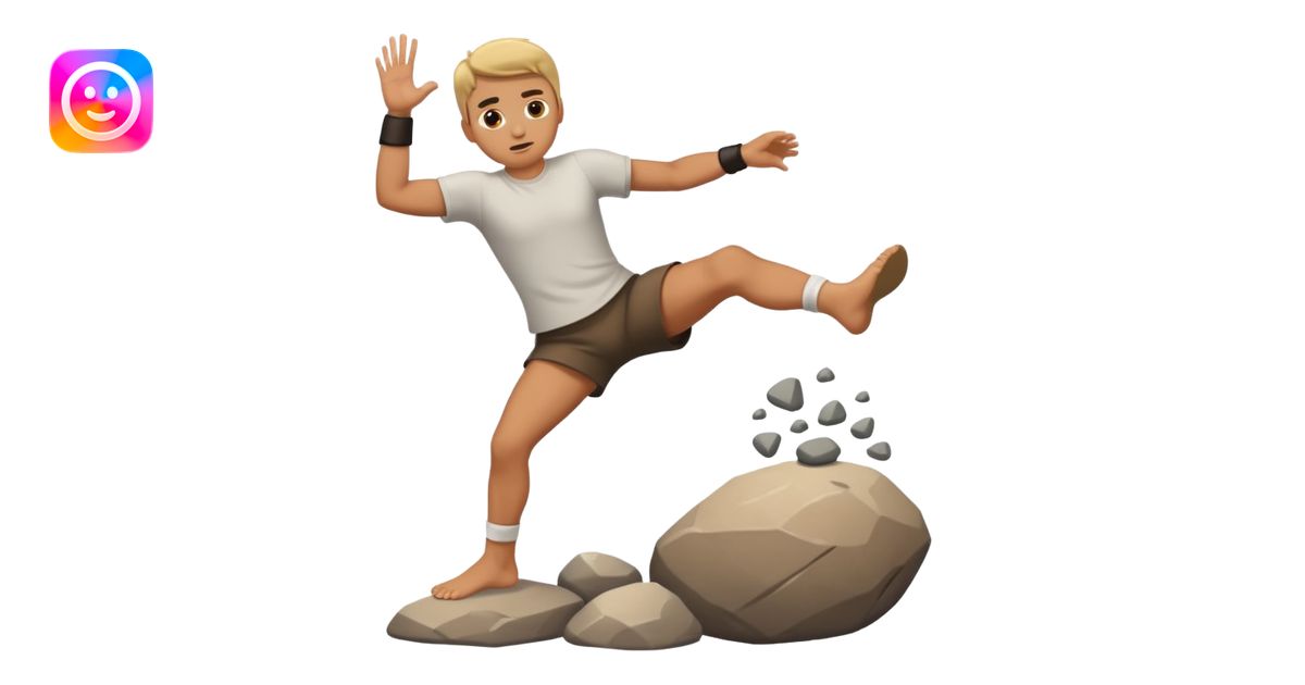 Foot kicking rocks emoji | AI Emoji Generator