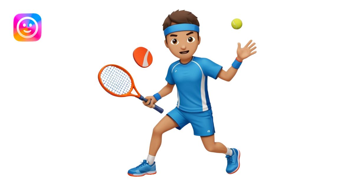 Funny character smashing using padel racket emoji | AI Emoji Generator