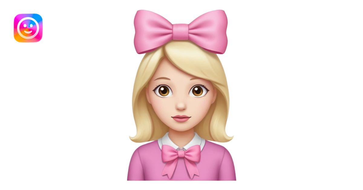 Moño Rosa femenino emoji | AI Emoji Generator