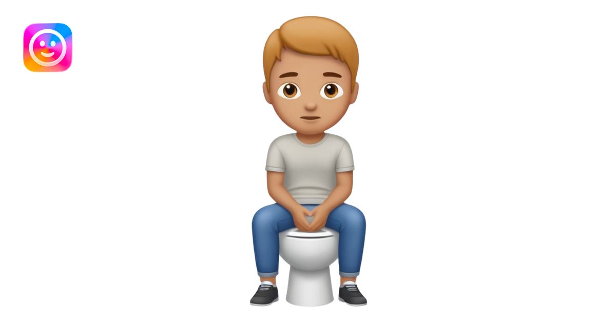Pooping on a toilet emoji | AI Emoji Generator