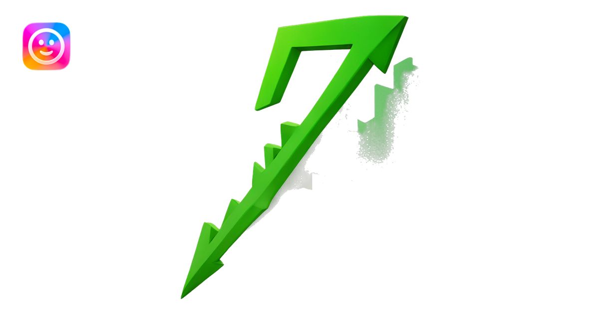 rising green arrow, stock market emoji | AI Emoji Generator