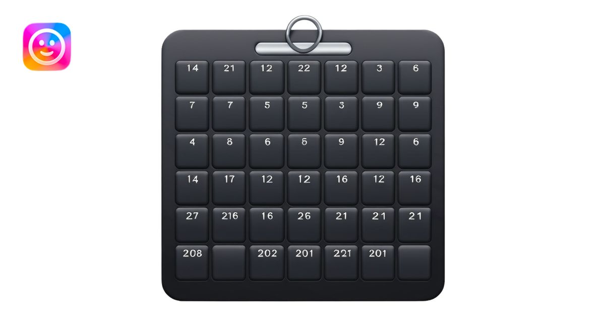 payment schedule — a black matte calendar emoji | AI Emoji Generator