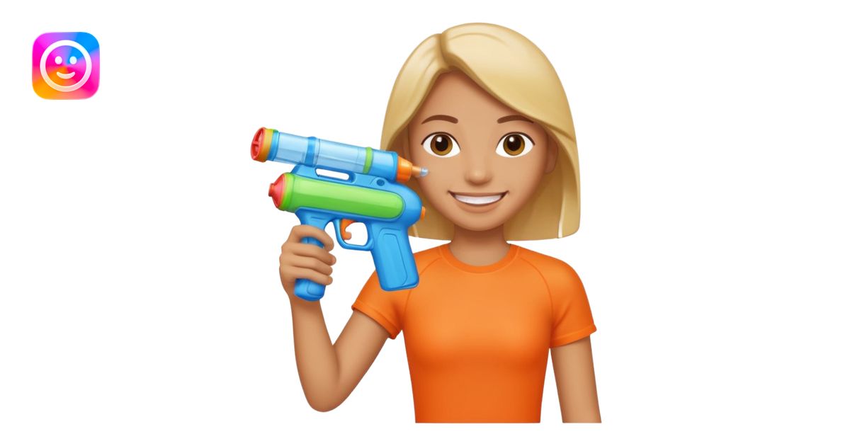 Smile holding water gun emoji | AI Emoji Generator