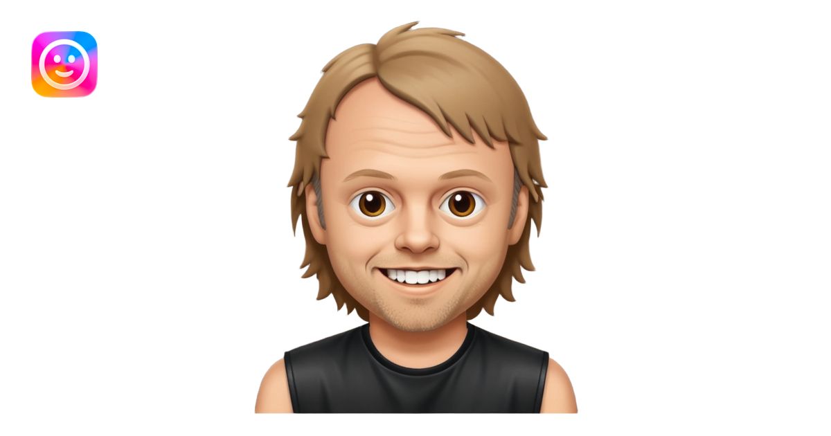 Lars ulrich young, (brown wolfcut, 80s) emoji | AI Emoji Generator