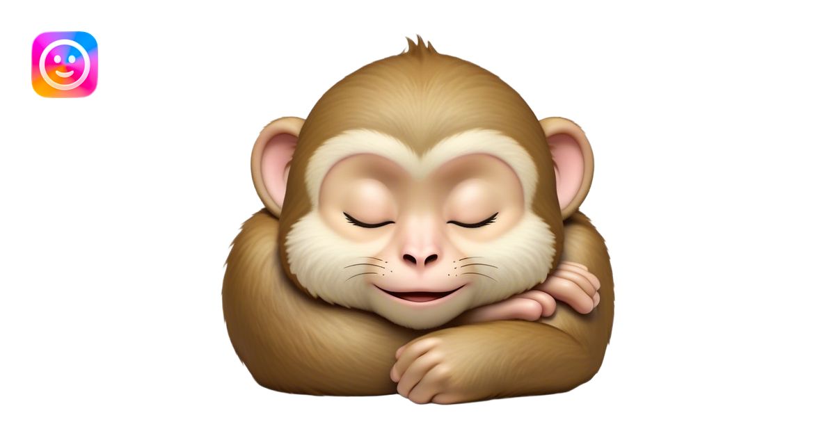 Meme-Worthy cute Sleeping Macaque Portrait Emoji, Head resting ...