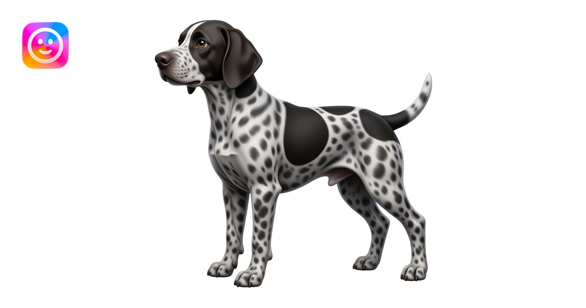 German Shorthair pointer more black with gray roan emoji | AI Emoji ...