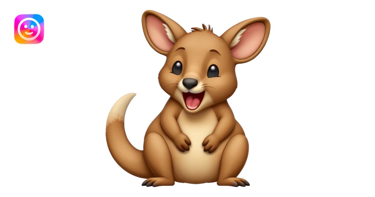 Cinematic Realistic Cute Yawning Kangaroo Portrait Emoji, Head tilted