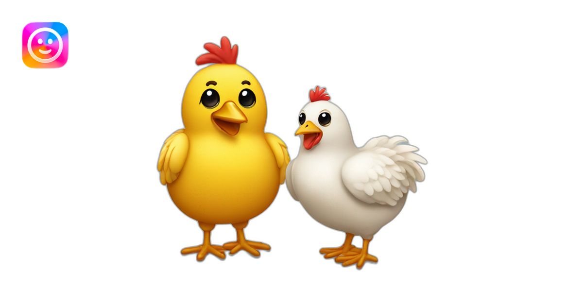 Pollito con su amiga emoji | AI Emoji Generator