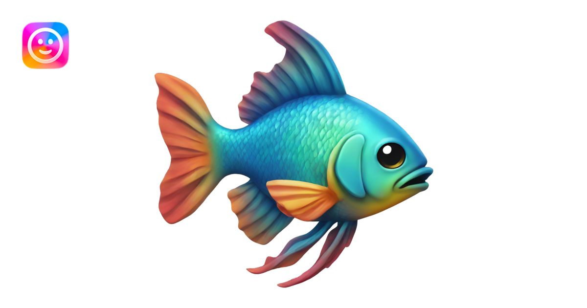 Colorful fishes in the sea emoji | AI Emoji Generator