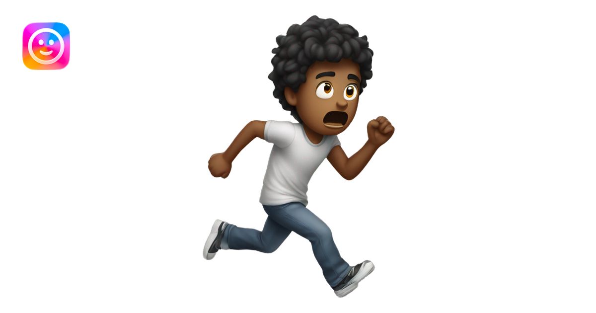 scared boy running away emoji | AI Emoji Generator