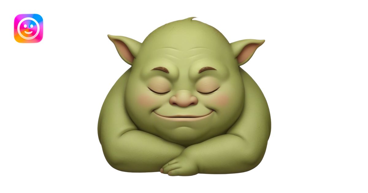 Meme-Worthy Cute Sleeping Ogre Portrait Emoji, with a surprisingly ...