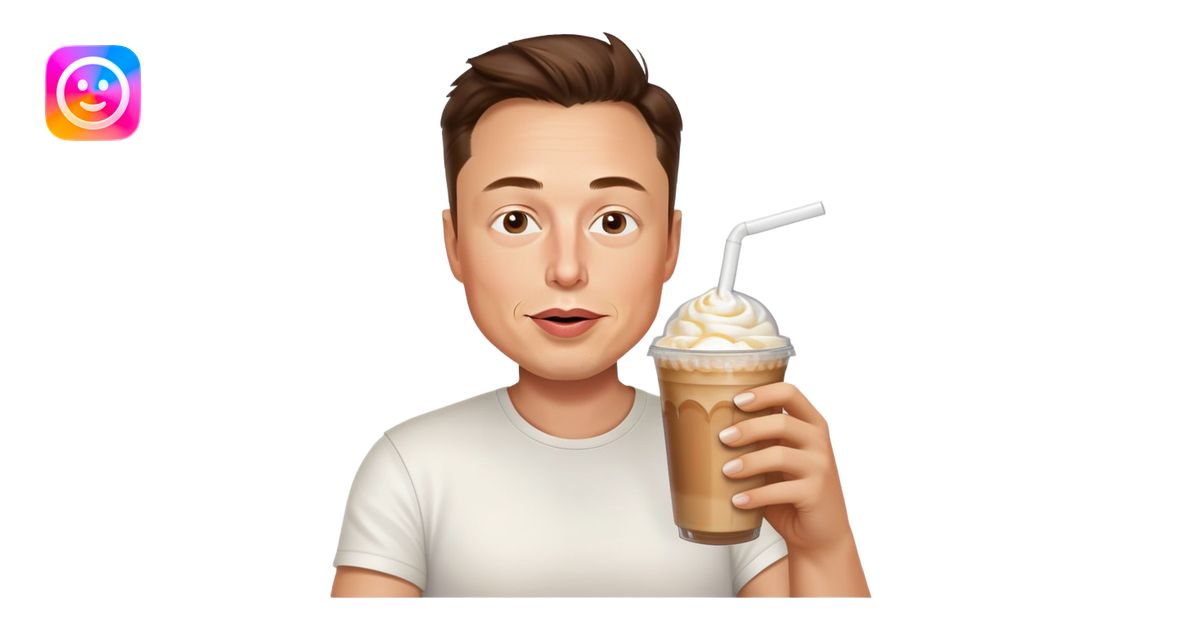 Elon musk with long nail and a frappe emoji | AI Emoji Generator