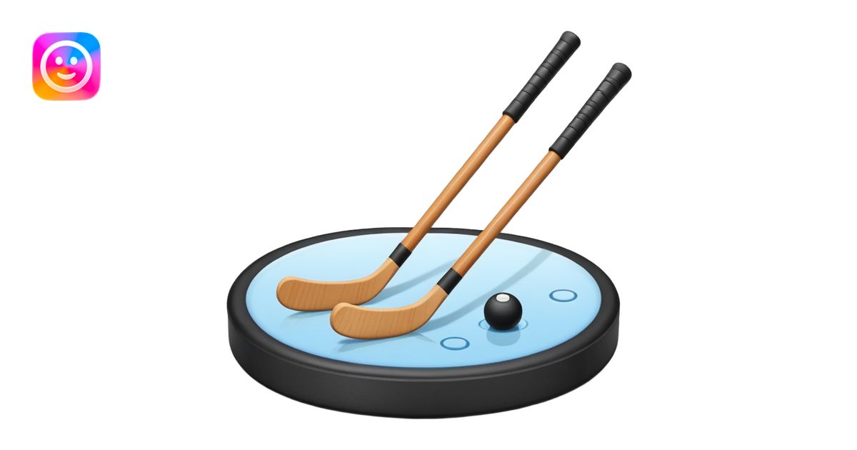 hockey stick and puck emoji | AI Emoji Generator
