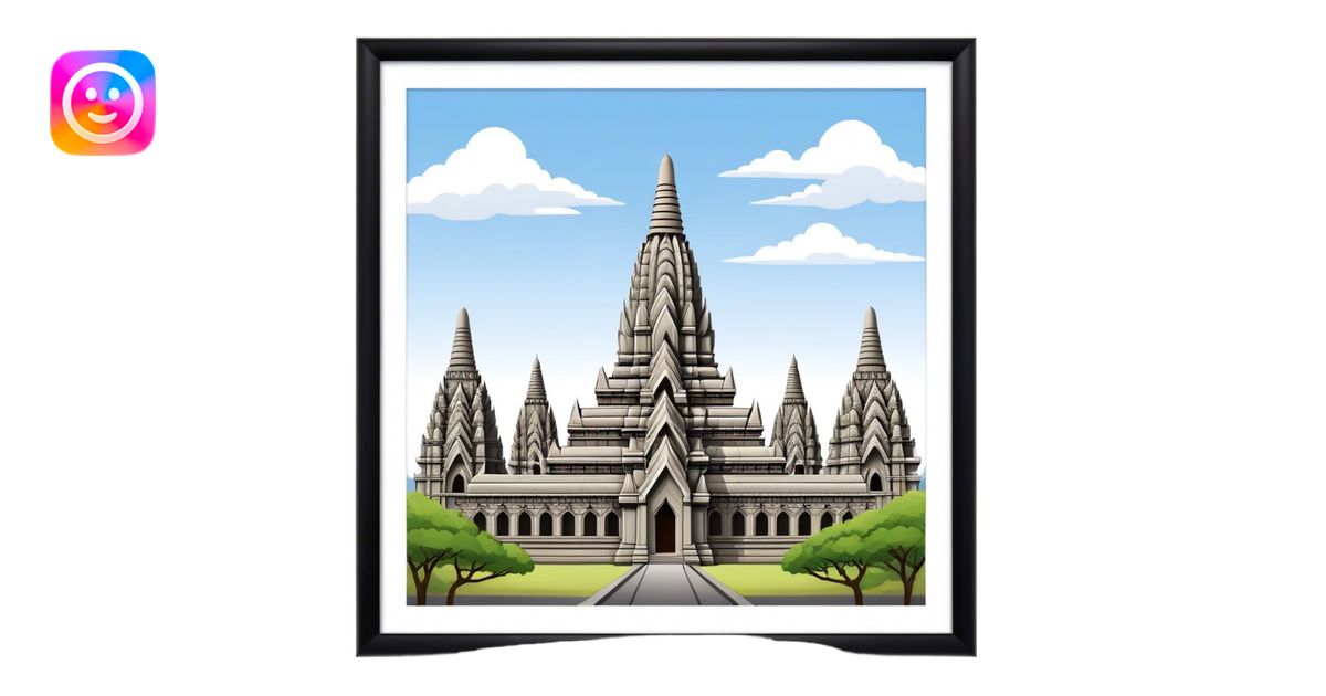 Prambanan Temple Landmark Emoji – Showcasing its towering Hindu temple ...
