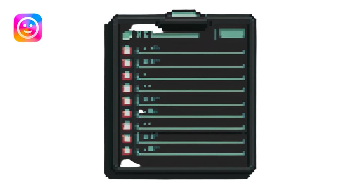checklist with checkboxes pixel art style illustration | AI Emoji Generator