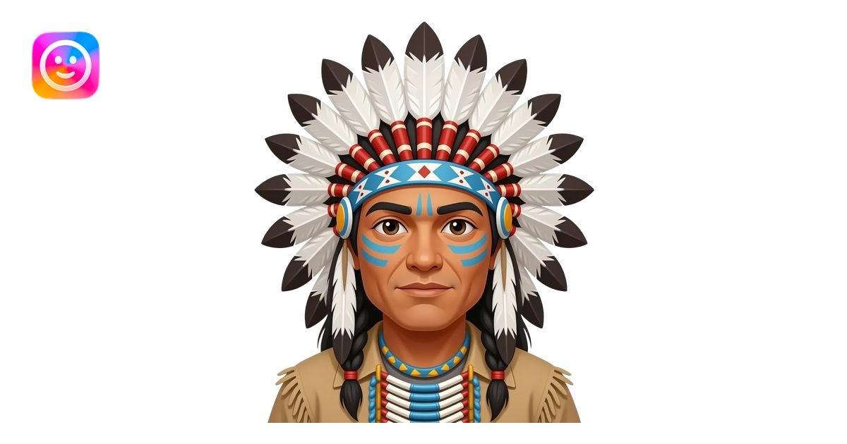 Native American man with headdress with face paint emoji | AI Emoji ...