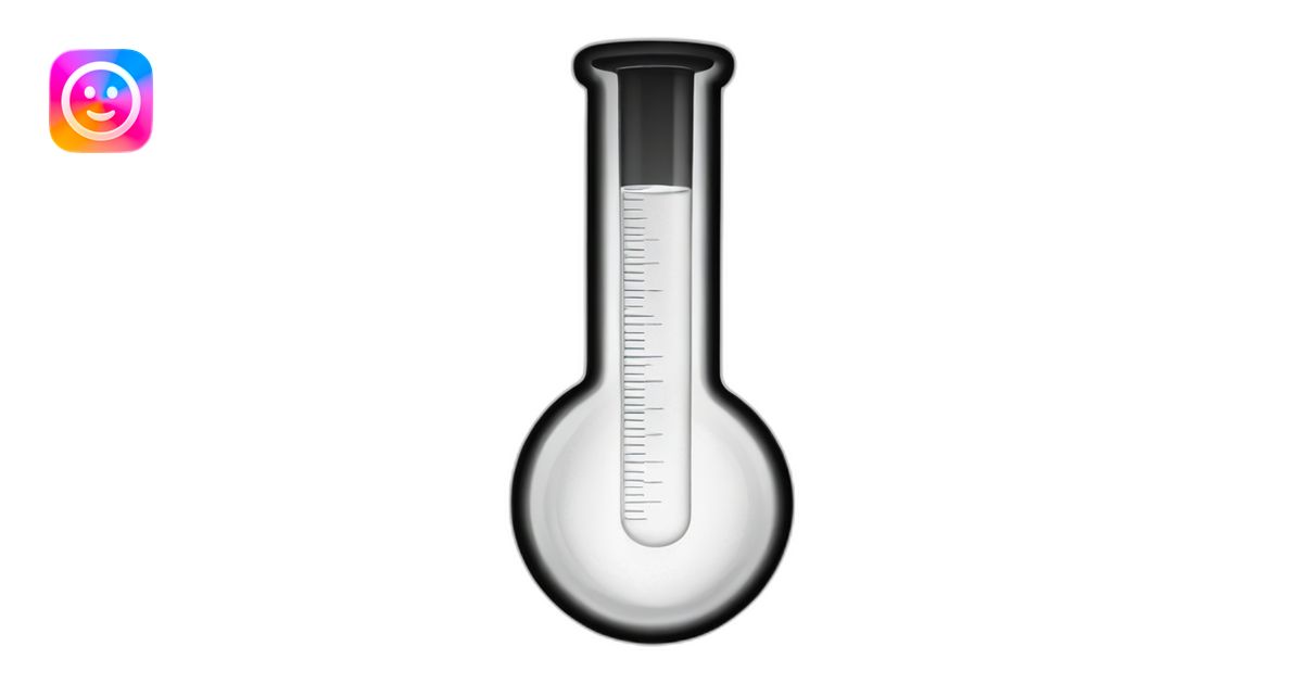 black white chemistry pictogram test tube emoji | AI Emoji Generator