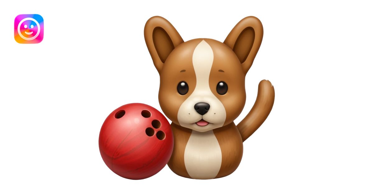bowling skittle with puppy head on top emoji | AI Emoji Generator