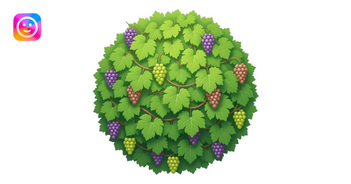 climbing grapevine tree top view isometric no background emoji | AI ...