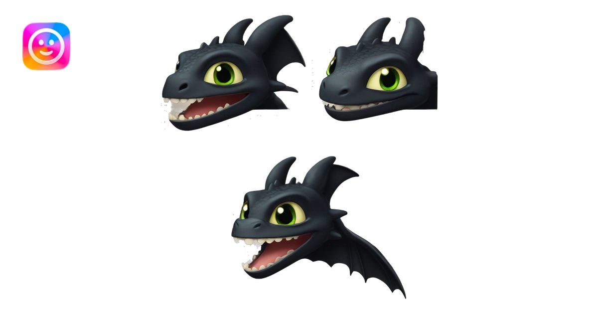 Toothless-from-How-to-train-your-dragon emoji | AI Emoji Generator