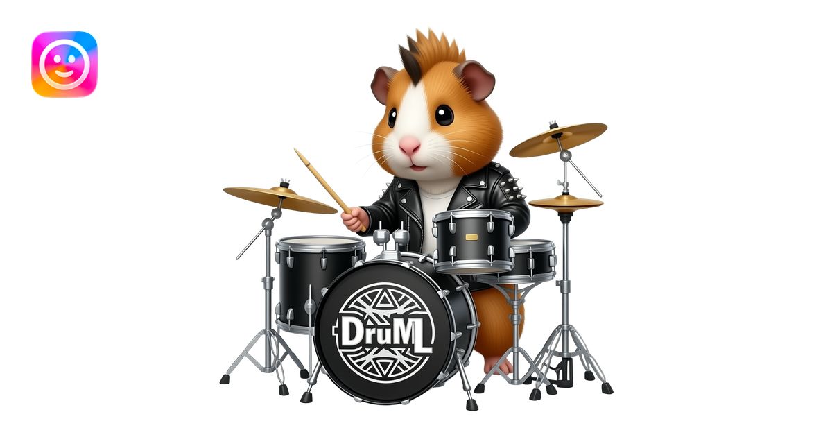 Guinea pig with Mohawk hair cut wearing leather jacket with studs ...