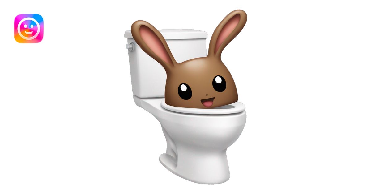 poop toliet with bunny emoji | AI Emoji Generator