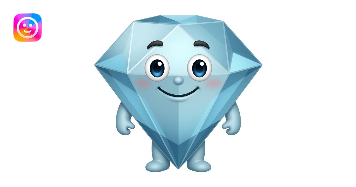 Generate me a picture of a chubby character, but it’s a diamond emoji ...