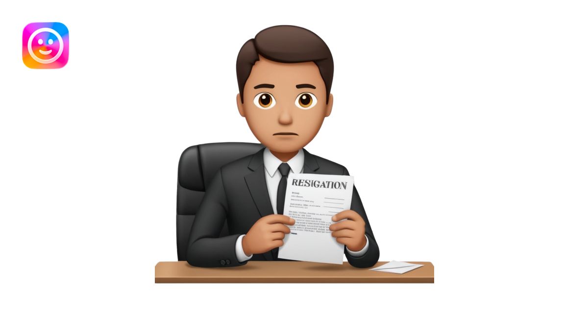 Man in work office resignation emoji | AI Emoji Generator