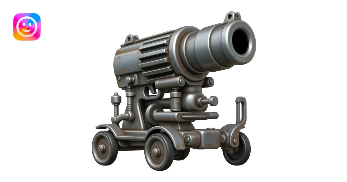 rusty gun machine on wheels emoji | AI Emoji Generator