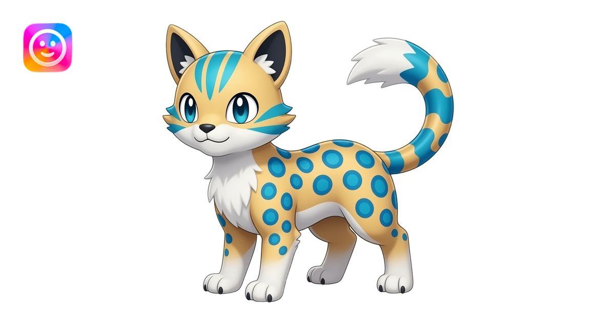 Colorful Meloetta-Sergal-Snow-Leopard-Civet-Genet-Pokémon-Digimon ...