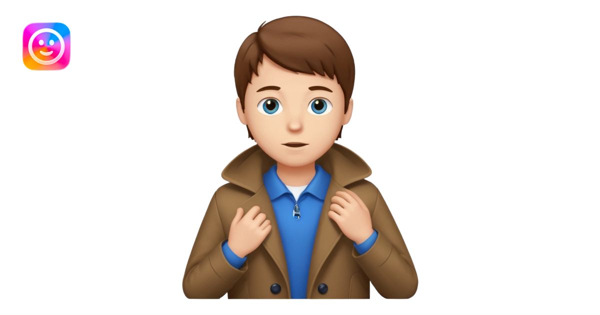 emoji- of a white boy putting on his coat emoji | AI Emoji Generator