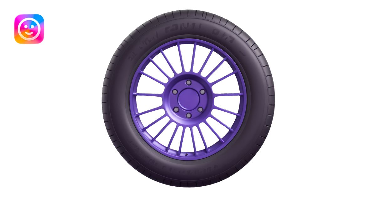 Make a tire emoji that looks exactly like the reference image, in iOS ...