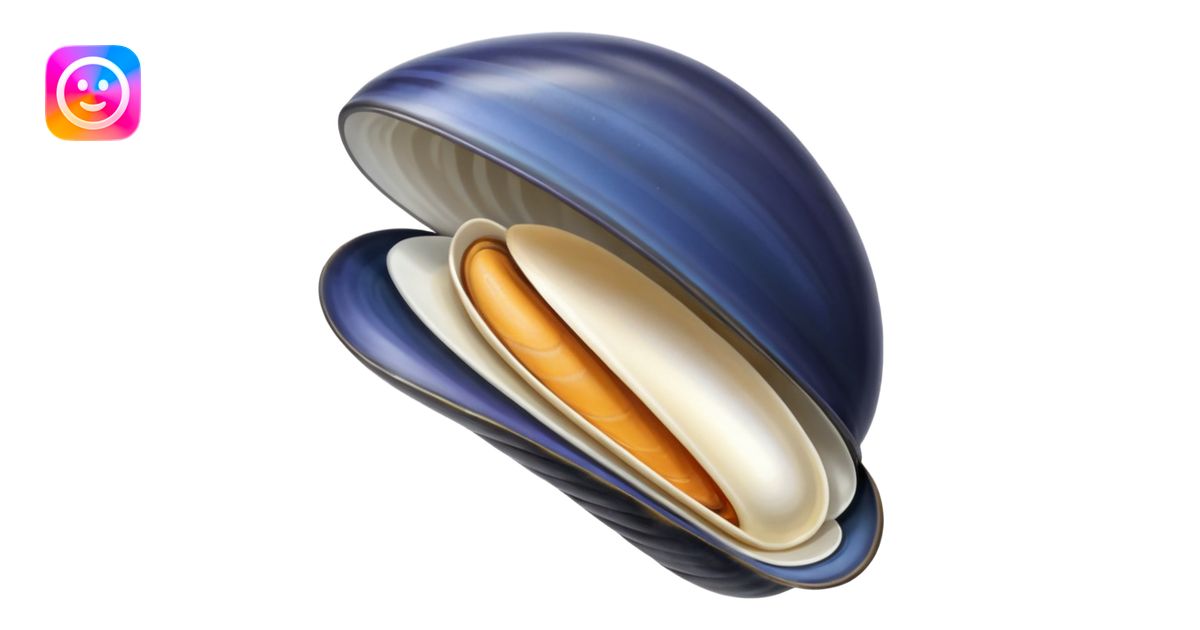 sticker of one open mussels emoji | AI Emoji Generator