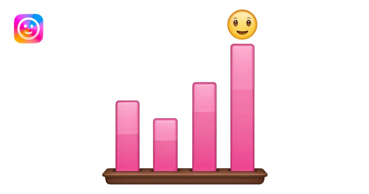 Bar chart pink emoji make realistic emoji | AI Emoji Generator