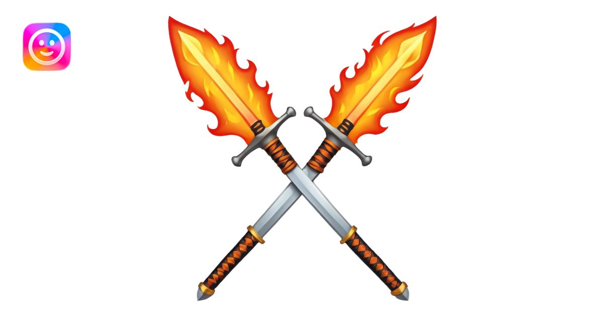 sword on fire crossed emoji | AI Emoji Generator