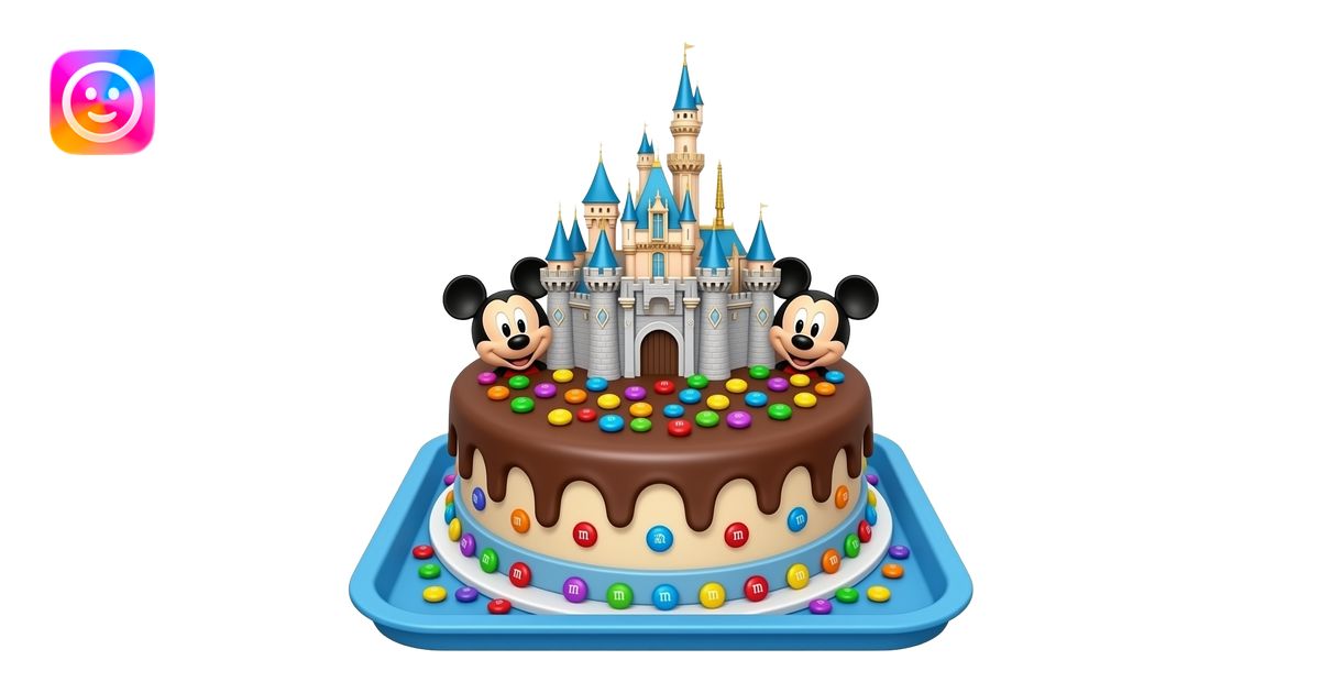 3d modeling Disneyland castle shaped chocolate cake with Mickey Mouse ...
