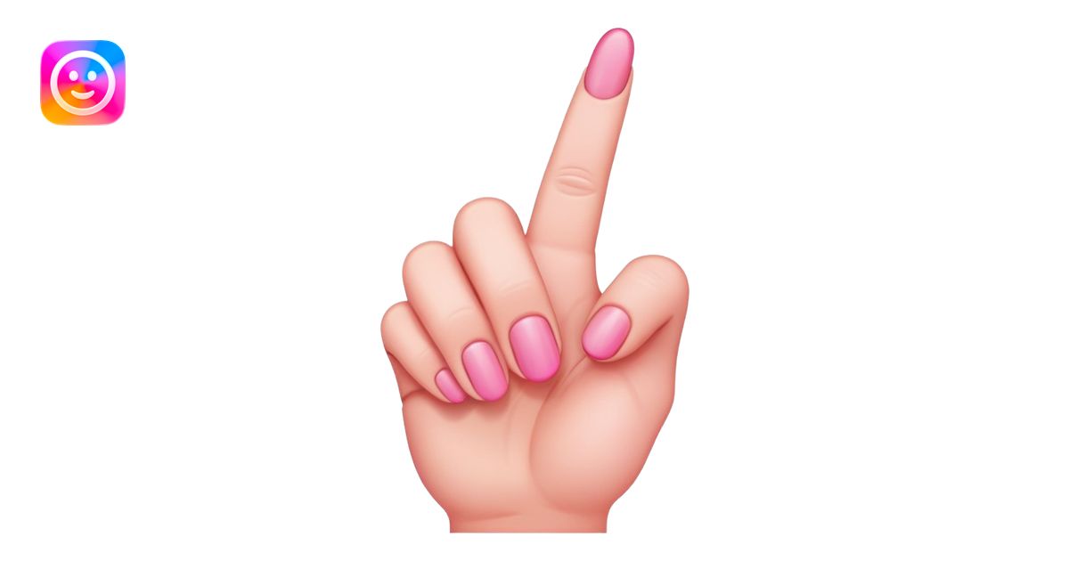 Pink middle finger emoji | AI Emoji Generator