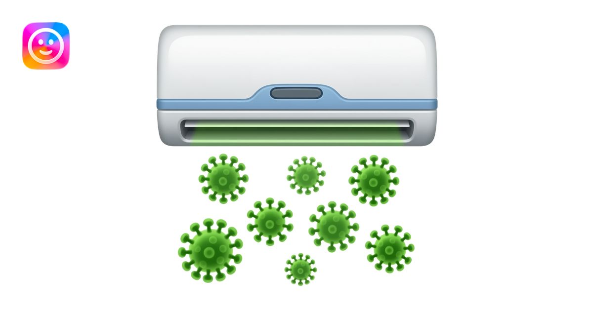 air-conditioner with green toxic air and microbe emoji | AI Emoji Generator