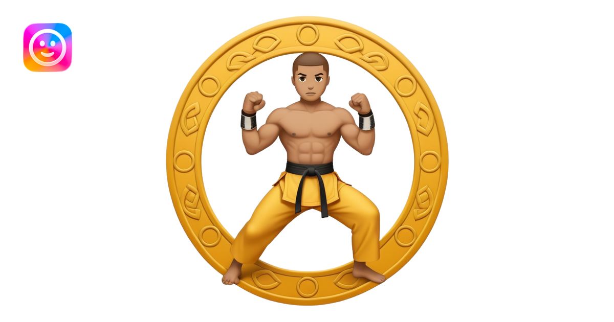An emblem-style emoji symbolizing striking martial arts. The design ...