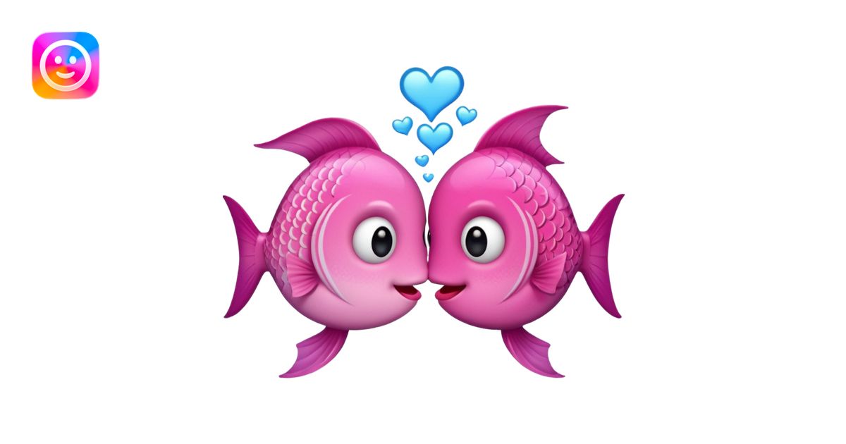 Create an emoji of two cute fish (Pisces symbol) making love. emoji ...