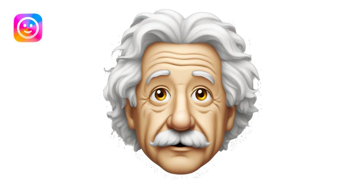 albert einstein with instead of eyes stars emoji | AI Emoji Generator