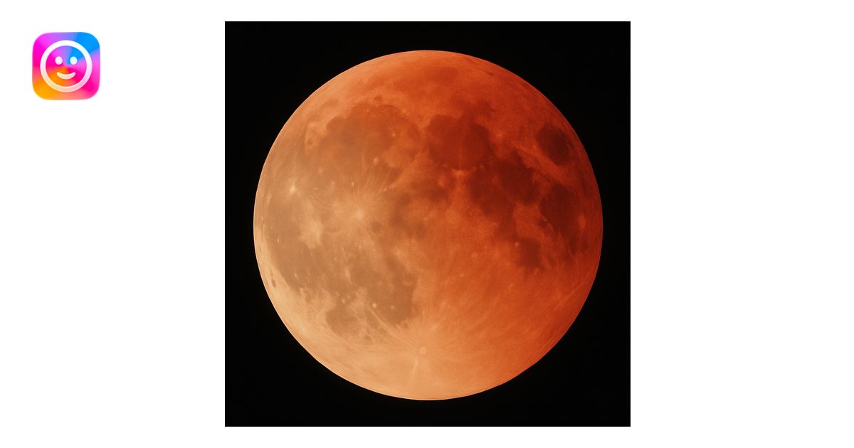 blood moon with smoother craters, two-tone fill: beige and dark red ...