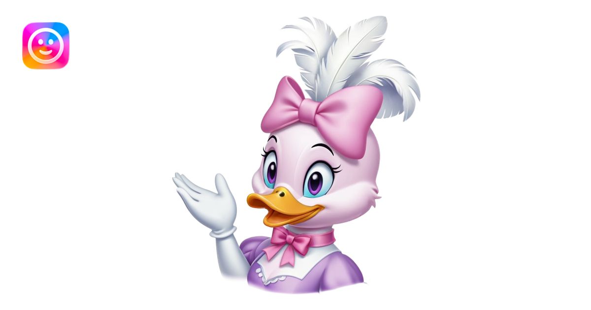Daisy Duck from Disney winking emoji | AI Emoji Generator