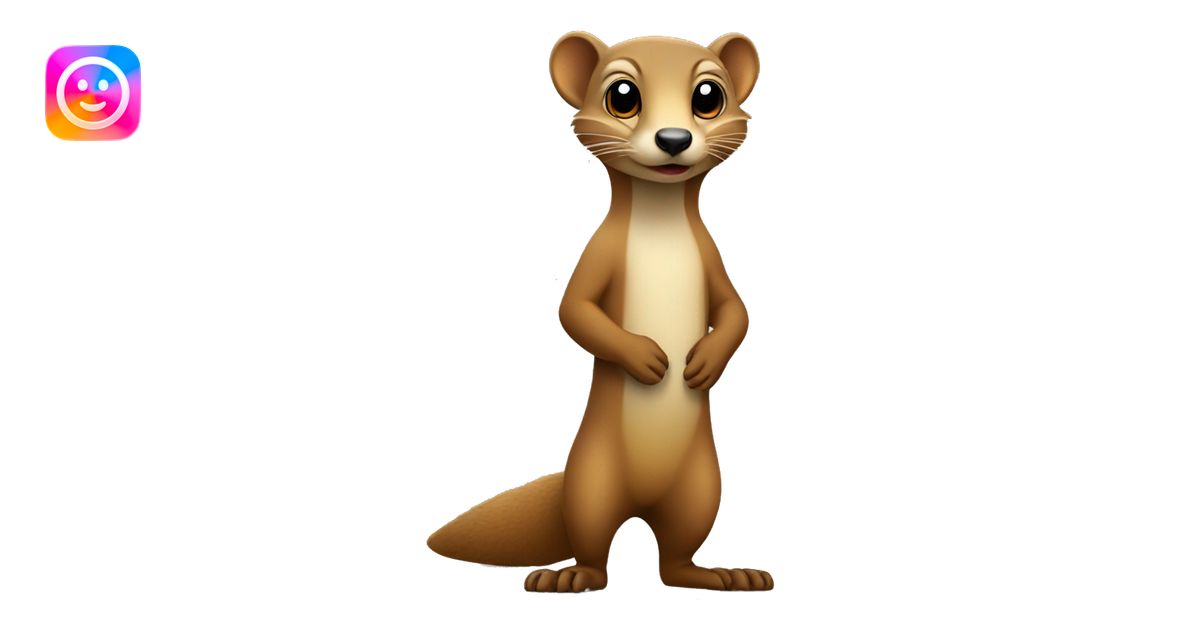 standing mongoose mascot with cute face emoji | AI Emoji Generator